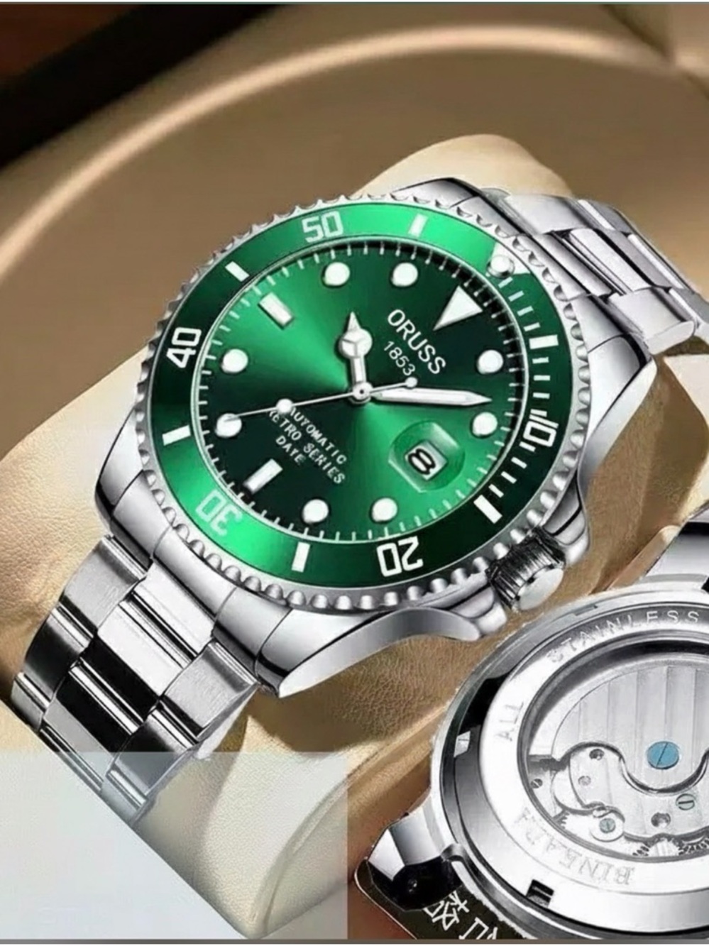 Oruss Green Diver Style Stainless Steel Watch